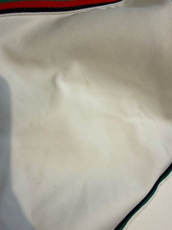 Fila White Athletic Shorts Vintage 70’s/80’s with Green & Red Stripe Trim - Picture 6 of 8